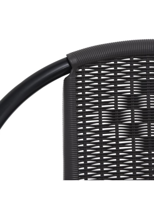 Dārza krēsli, 6 gab., plastmasas rotangpalma, tērauds, 110 kg