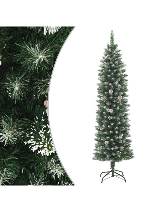 Mākslīgā ziemassvētku egle ar statīvu, šaura, 120 cm, pvc