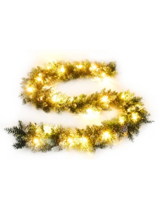 Ziemassvētku vītne ar led lampiņām, 5,2 m, zaļa, pvc