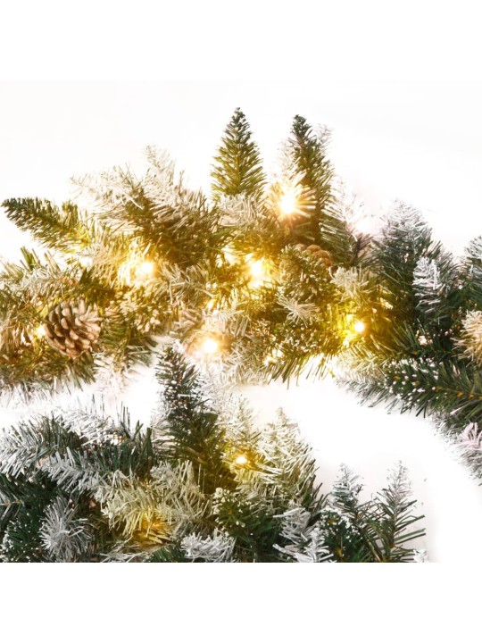 Ziemassvētku vītne ar led lampiņām, 5,2 m, zaļa, pvc