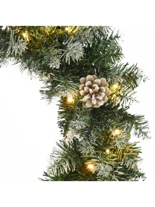 Ziemassvētku vainags ar LED lampiņām, zaļš, 45 cm, PVC