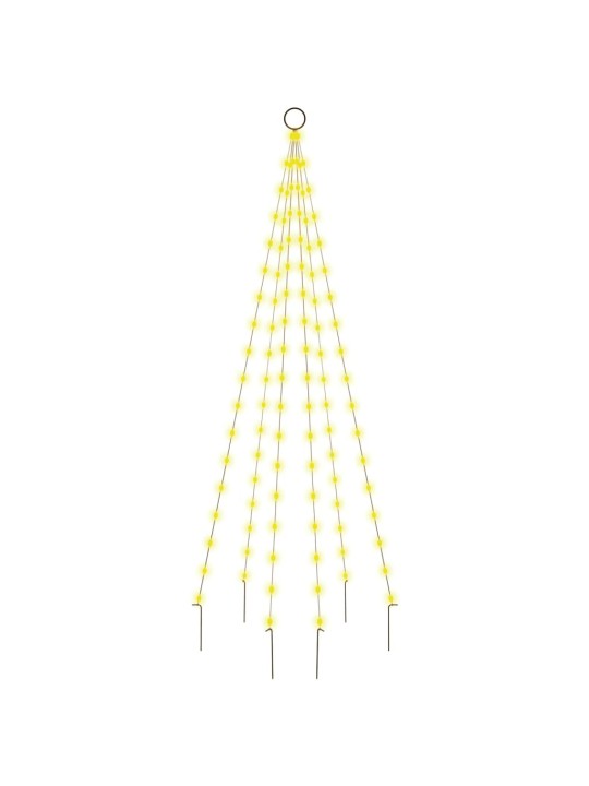 Ziemassvētku egle karoga mastam, 108 silti baltas led, 180 cm