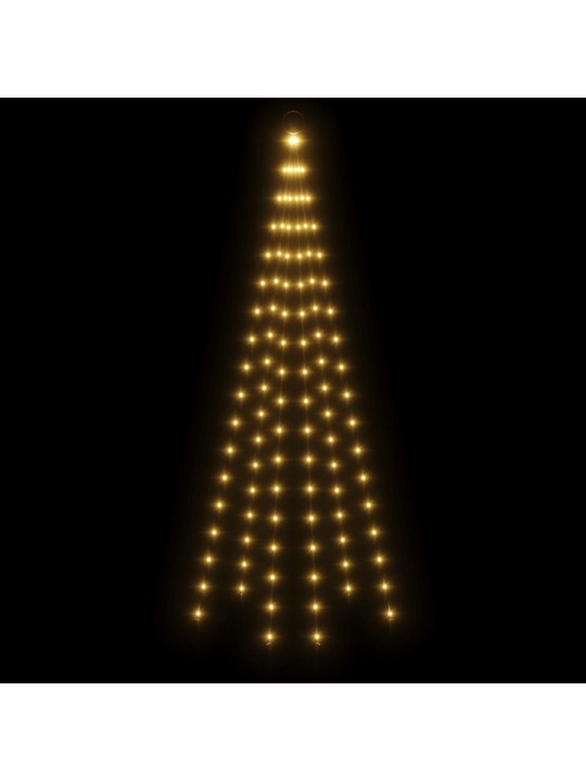 Ziemassvētku egle karoga mastam, 108 silti baltas led, 180 cm