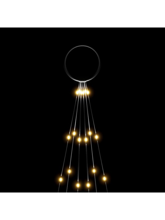 Ziemassvētku egle karoga mastam, 108 silti baltas led, 180 cm