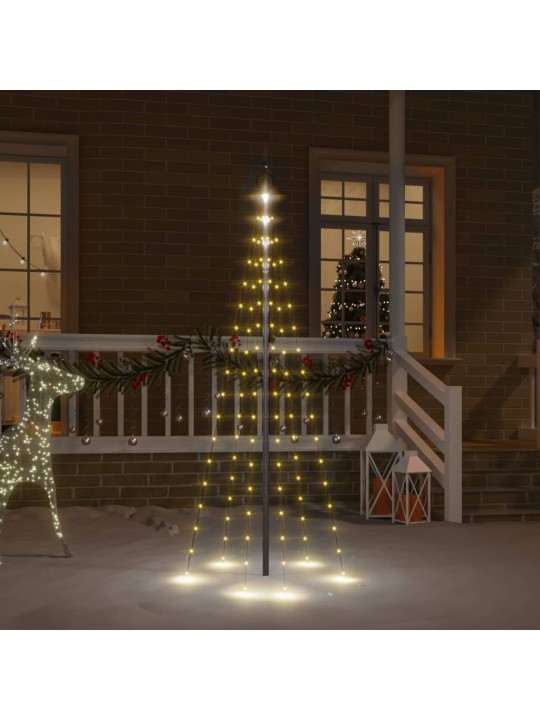 Ziemassvētku egle karoga mastam, 108 silti baltas led, 180 cm