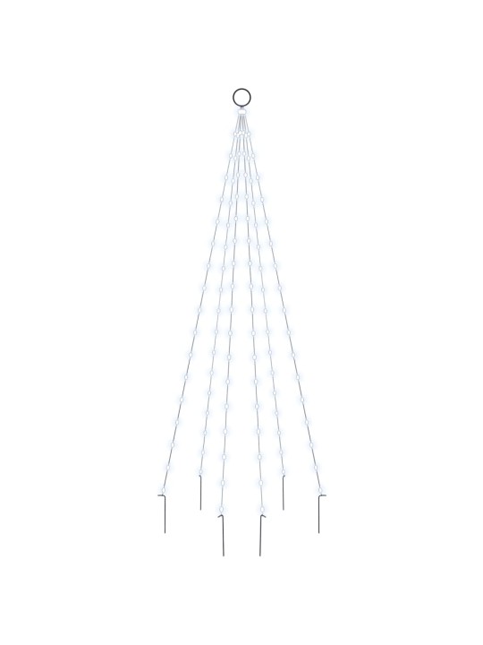 Ziemassvētku egle karoga mastam, 108 vēsi baltas LED, 180 cm