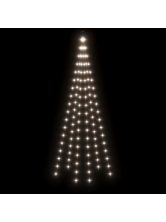 Ziemassvētku egle karoga mastam, 108 vēsi baltas LED, 180 cm