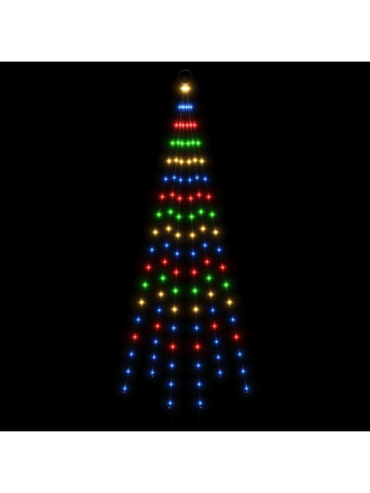 Ziemassvētku egle karoga mastam, 108 krāsainas LED, 180 cm