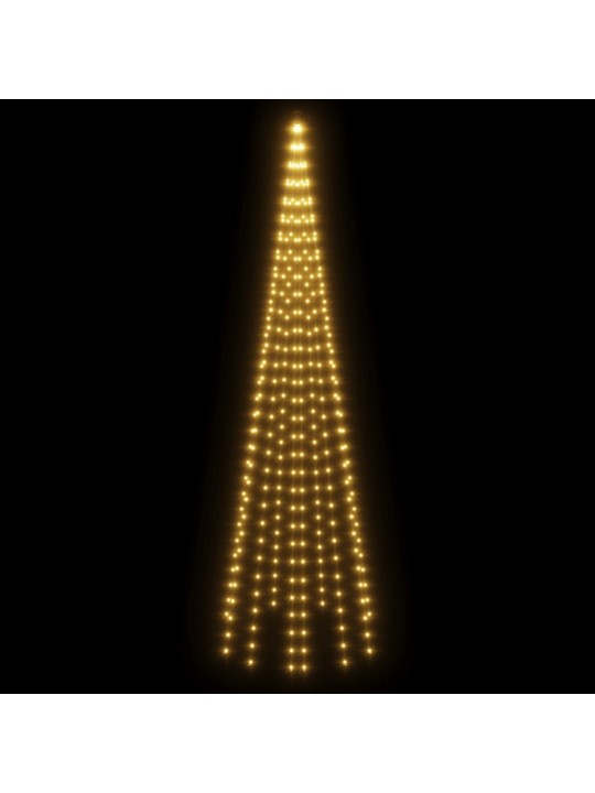 Ziemassvētku egle karoga mastam, 310 silti baltas LED, 300 cm
