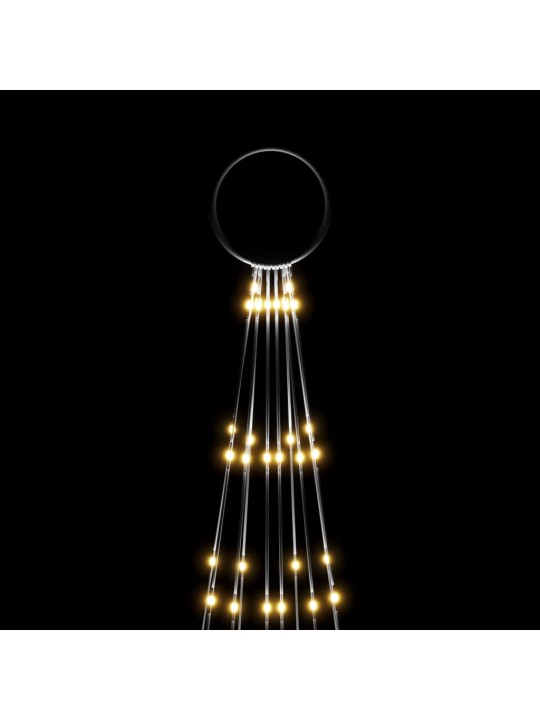Ziemassvētku egle karoga mastam, 310 silti baltas LED, 300 cm