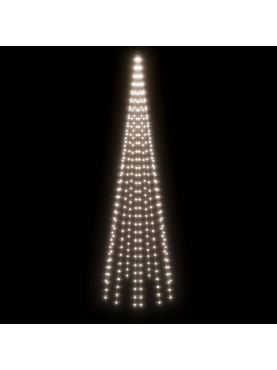 Ziemassvētku egle karoga mastam, 310 vēsi baltas LED, 300 cm