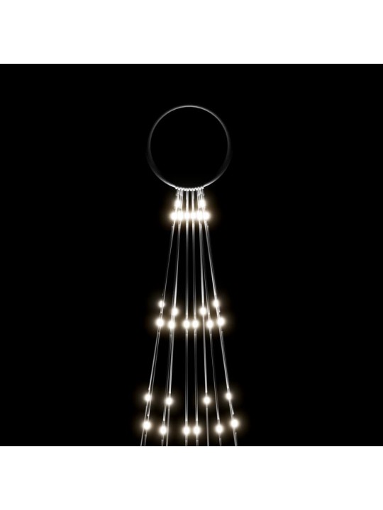 Ziemassvētku egle karoga mastam, 310 vēsi baltas LED, 300 cm