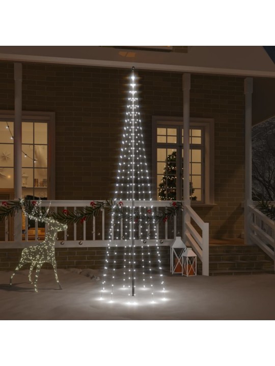 Ziemassvētku egle karoga mastam, 310 vēsi baltas LED, 300 cm
