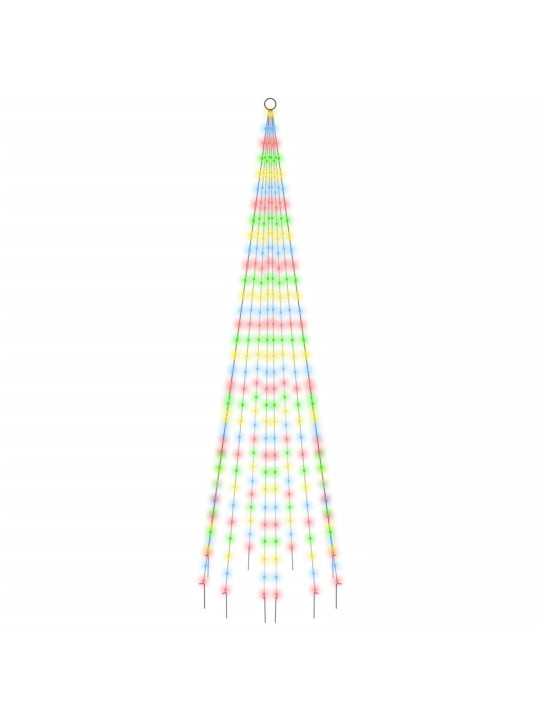 Ziemassvētku egle karoga mastam, 310 krāsainas LED, 300 cm