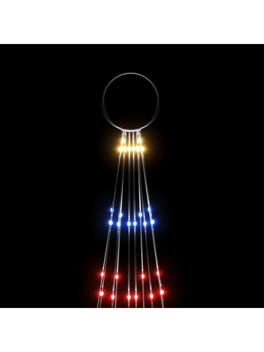 Ziemassvētku egle karoga mastam, 310 krāsainas LED, 300 cm