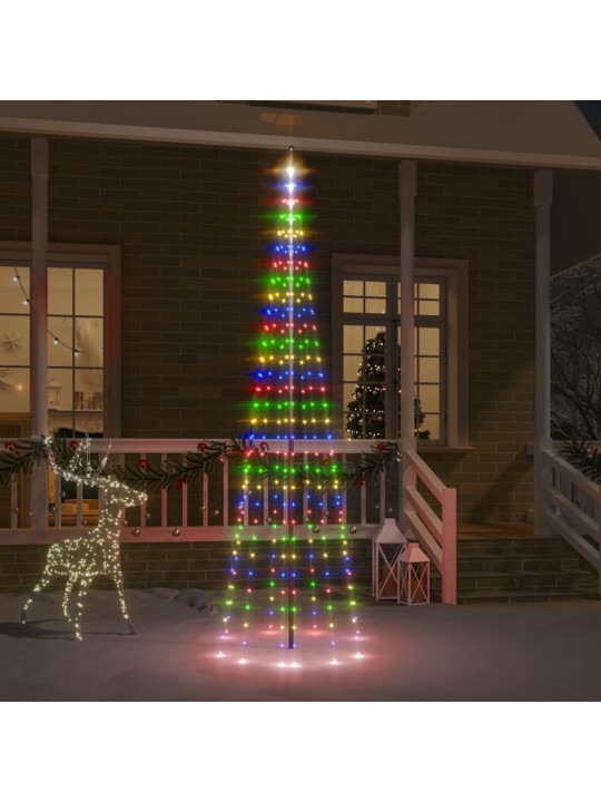 Ziemassvētku egle karoga mastam, 310 krāsainas LED, 300 cm