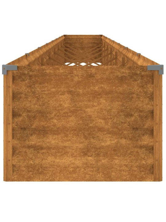 Augstā dārza puķu kaste, 770x50x36 cm, tērauds ar rūsas efektu