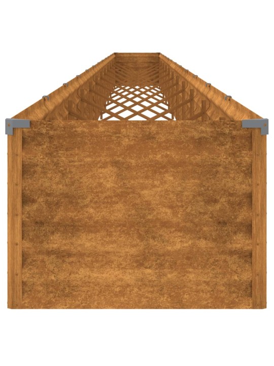 Augstā dārza puķu kaste, 1152x50x36 cm, tērauds ar rūsas efektu