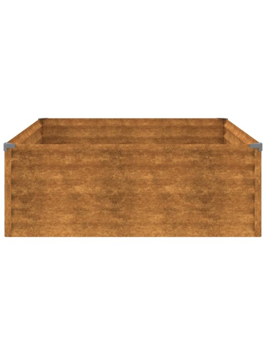 Augstā dārza puķu kaste, 100x100x36 cm, tērauds ar rūsas efektu