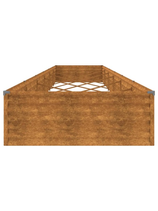 Augstā dārza puķu kaste, 579x100x36 cm, tērauds ar rūsas efektu
