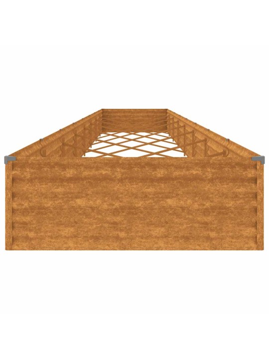 Augstā dārza puķu kaste, 770x100x36 cm, tērauds ar rūsas efektu