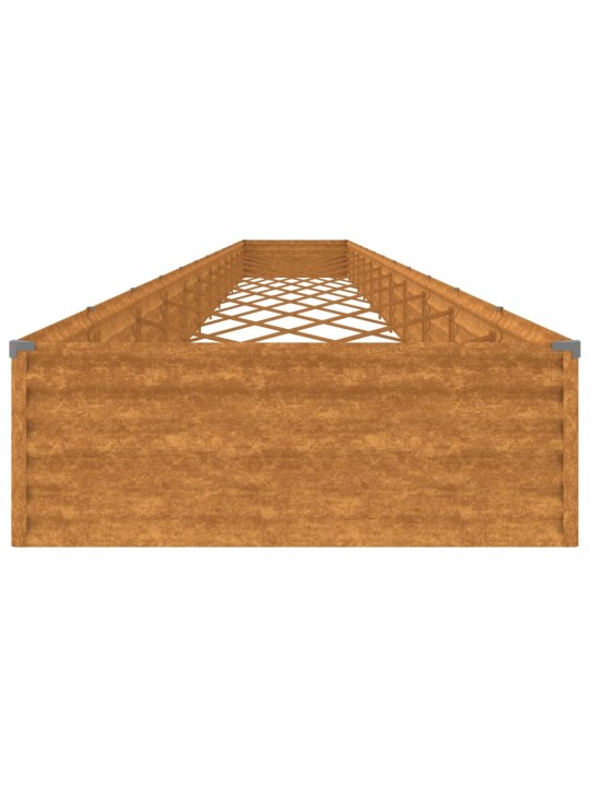 Augstā dārza puķu kaste, 1150x100x36 cm, tērauds, rūsas efekts