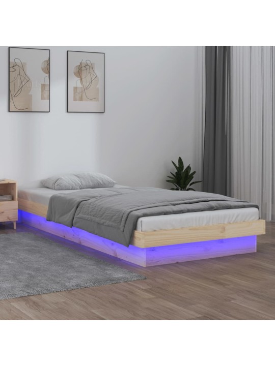 Gultas rāmis, led, 90x190 cm, vienvietīgs, masīvkoks