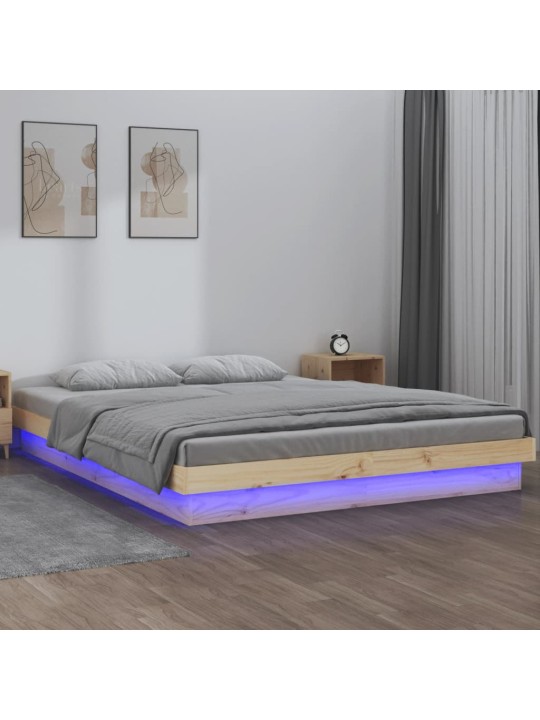 Gultas rāmis, led, 120x190 cm, divvietīgs, masīvkoks