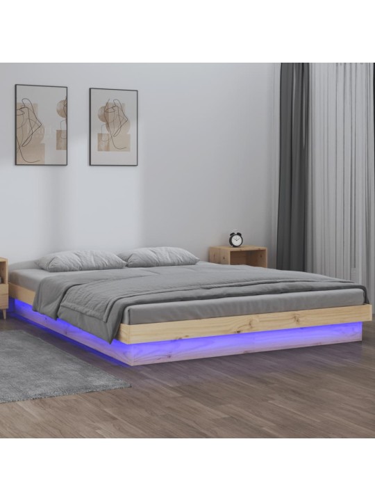 Gultas rāmis, led, 135x190 cm, divvietīgs, masīvkoks