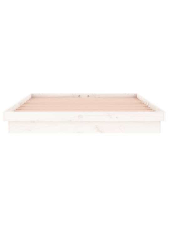 Gultas rāmis, led, balts, 135x190, divvietīgs, masīvkoks