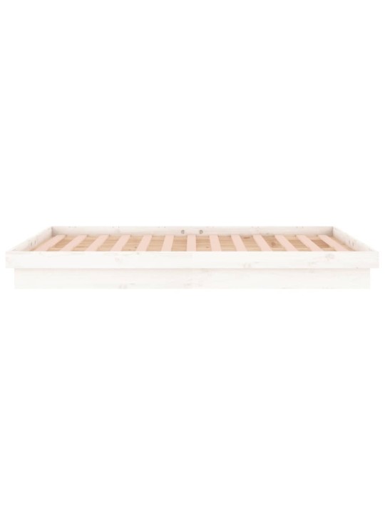 Gultas rāmis, led, balts, 135x190, divvietīgs, masīvkoks