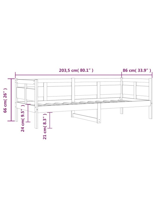 Dīvāngulta, medus brūna, priedes masīvkoks, 80x200 cm