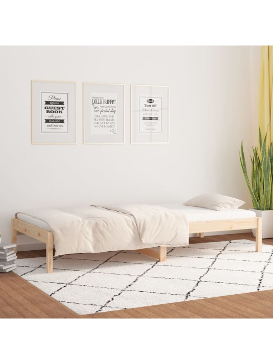 Gulta bez matrača, 90x200 cm, priedes masīvkoks