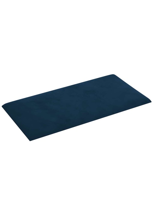 Sienas paneļi, 12 gab., zili, 60x30 cm, samts, 2,16 m²