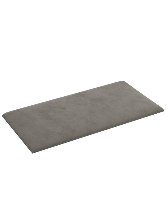 Sienas paneļi, 12 gab., gaiši pelēki, 60x30 cm, samts, 2,16 m²