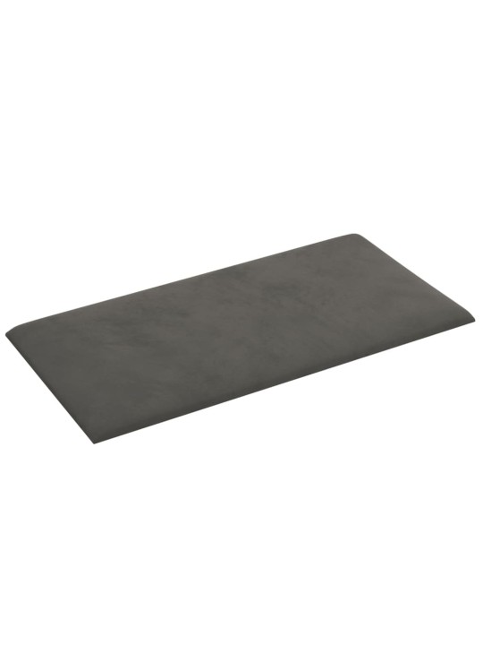 Sienas paneļi, 12 gab., tumši pelēki, 60x30 cm, samts, 2,16 m²