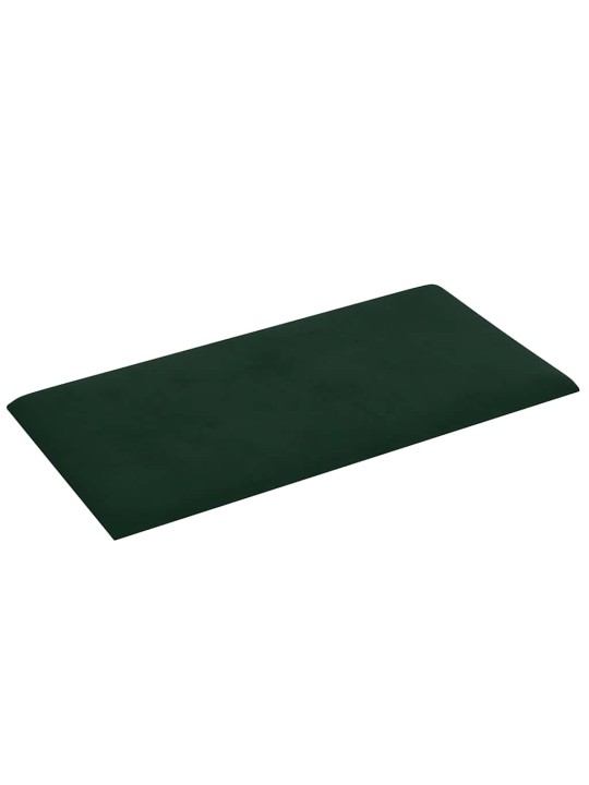 Sienas paneļi, 12 gab., tumši zaļi, 60x30 cm, samts, 2,16 m²