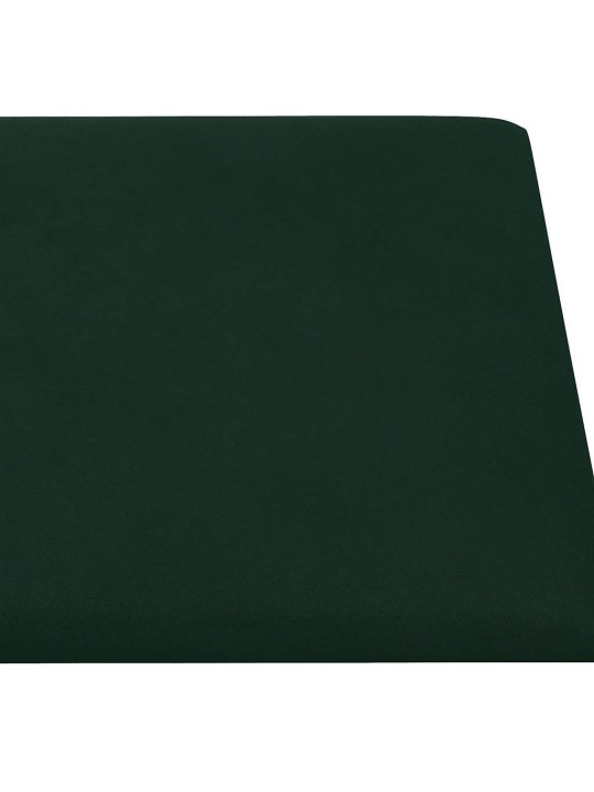 Sienas paneļi, 12 gab., tumši zaļi, 60x30 cm, samts, 2,16 m²