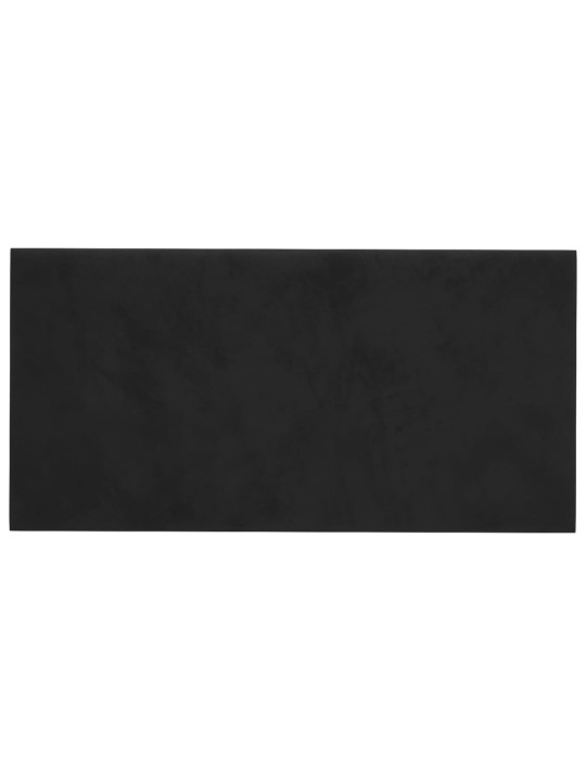 Sienas paneļi, 12 gab., melni, 60x30 cm, samts, 2,16 m²