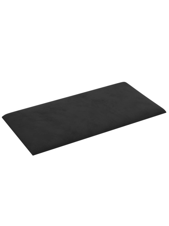Sienas paneļi, 12 gab., melni, 60x30 cm, samts, 2,16 m²