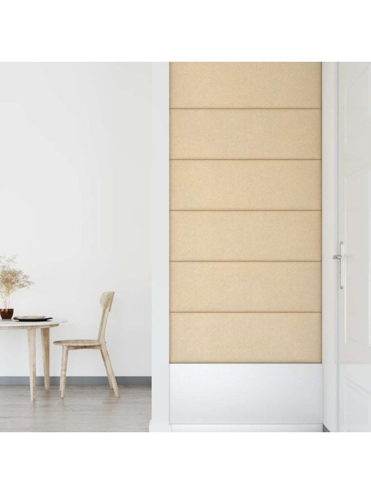 Sienas paneļi, 12 gab., krēmkrāsas, 90x30 cm, audums, 3,24 m²