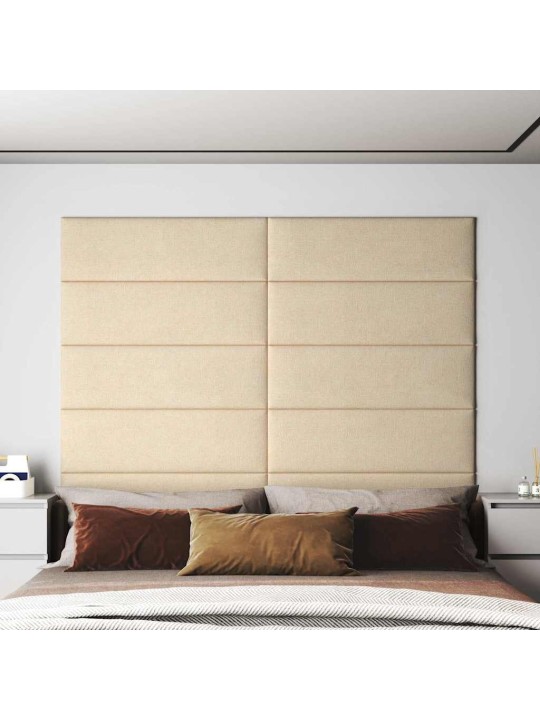 Sienas paneļi, 12 gab., krēmkrāsas, 90x30 cm, audums, 3,24 m²