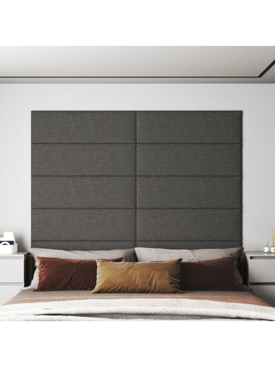 Sienas paneļi, 12 gab., tumši pelēki, 90x30 cm, audums, 3,24 m²