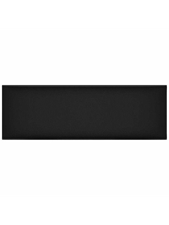 Sienas paneļi, 12 gab., melni, 90x30 cm, mākslīgā āda, 3,24 m²