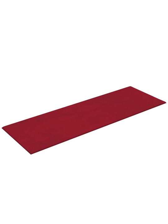 Sienas paneļi, 12 gab., vīnsarkani, 90x30 cm, samts, 3,24 m²