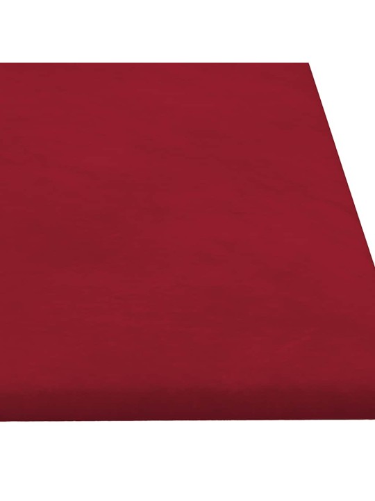 Sienas paneļi, 12 gab., vīnsarkani, 90x30 cm, samts, 3,24 m²