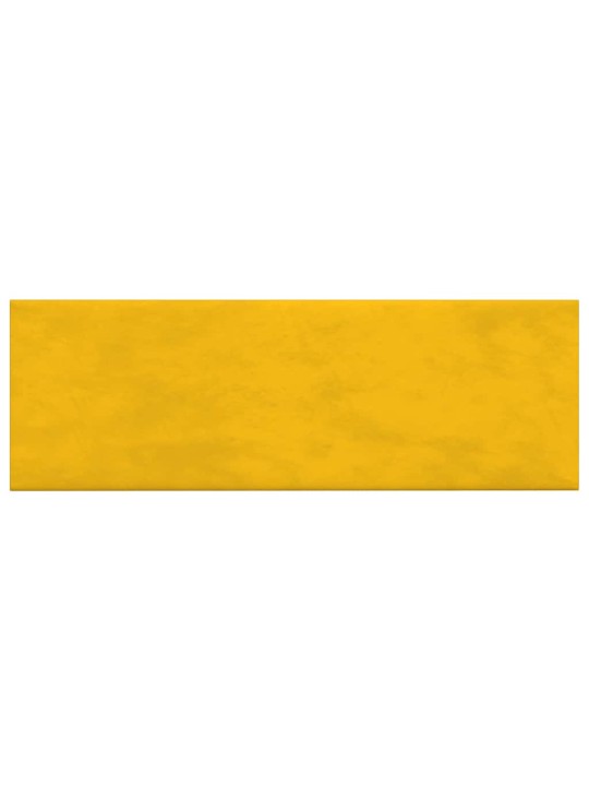 Sienas paneļi, 12 gab., dzelteni, 90x30 cm, samts, 3,24 m²