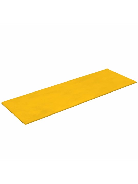 Sienas paneļi, 12 gab., dzelteni, 90x30 cm, samts, 3,24 m²