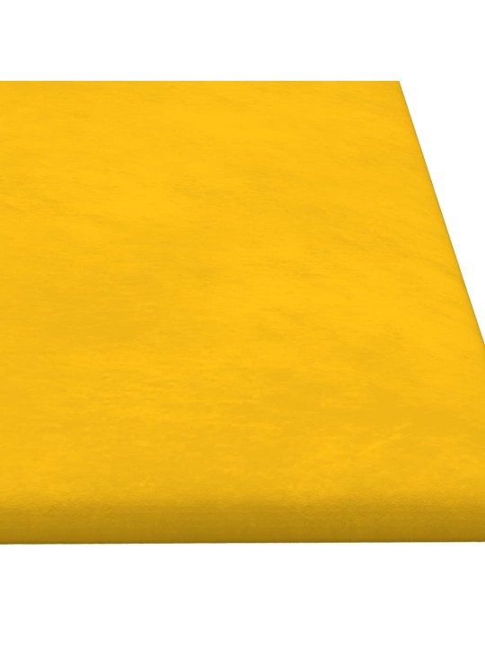 Sienas paneļi, 12 gab., dzelteni, 90x30 cm, samts, 3,24 m²