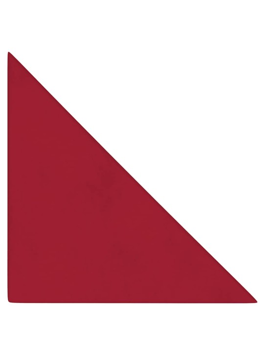 Sienas paneļi, 12 gab., vīnsarkani, 30x30 cm, samts, 0,54 m²